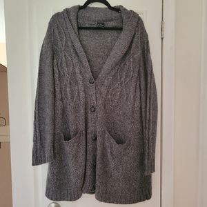 Grey Faded Glory 3X (22W-24W) Cardigan